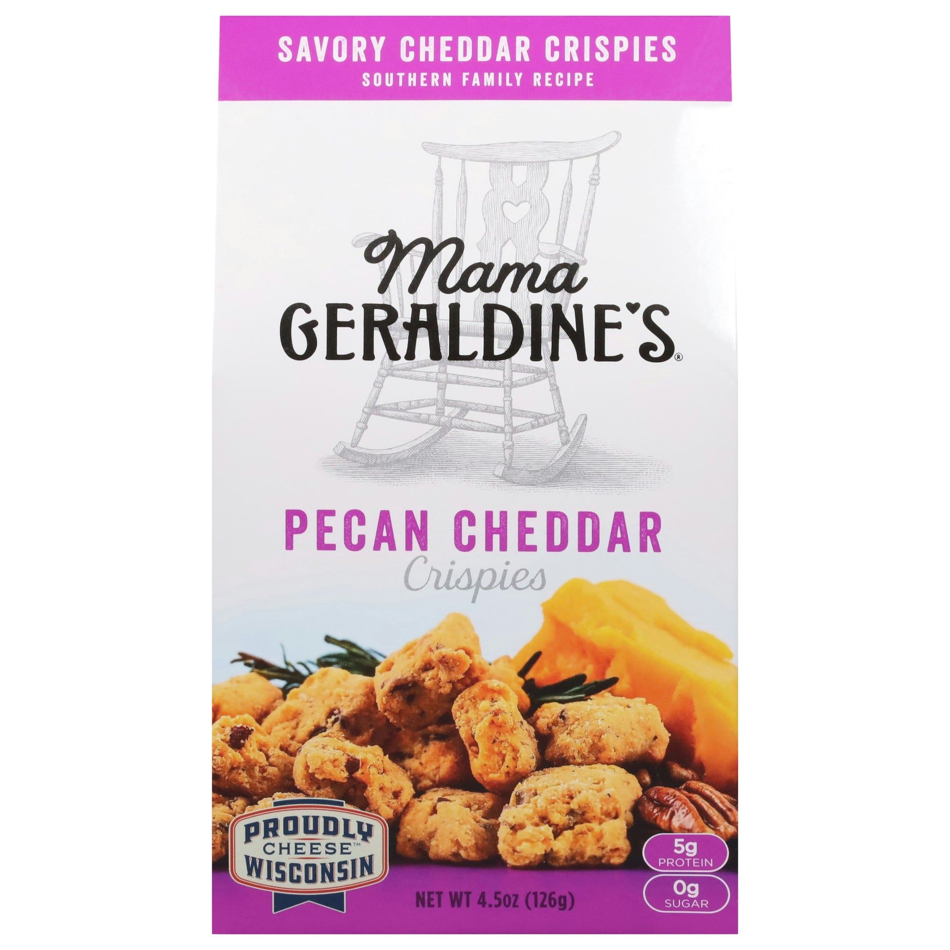 Mama Geraldines Crisps Pecan Cheddar 4.5 Oz Pack of 6