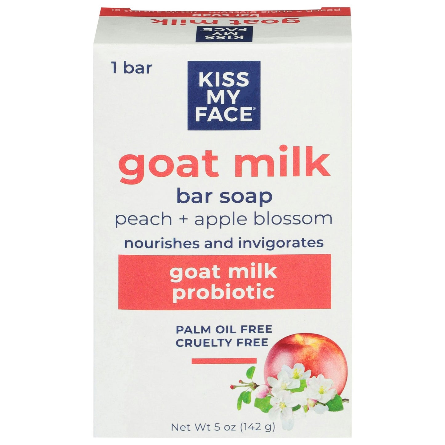 Kiss My Face - Bar Soap Goatmilk Peach & Apple Blossom - 5 oz