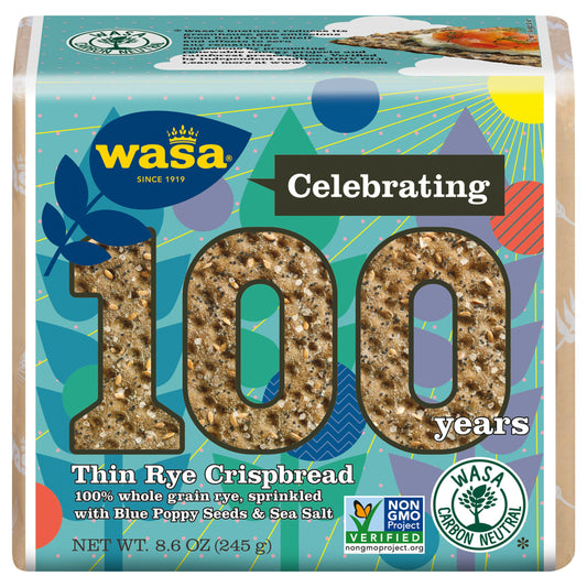 Wasa Crispbread Flax Poppy seed Rye 8.6 oz (Pack of 12)