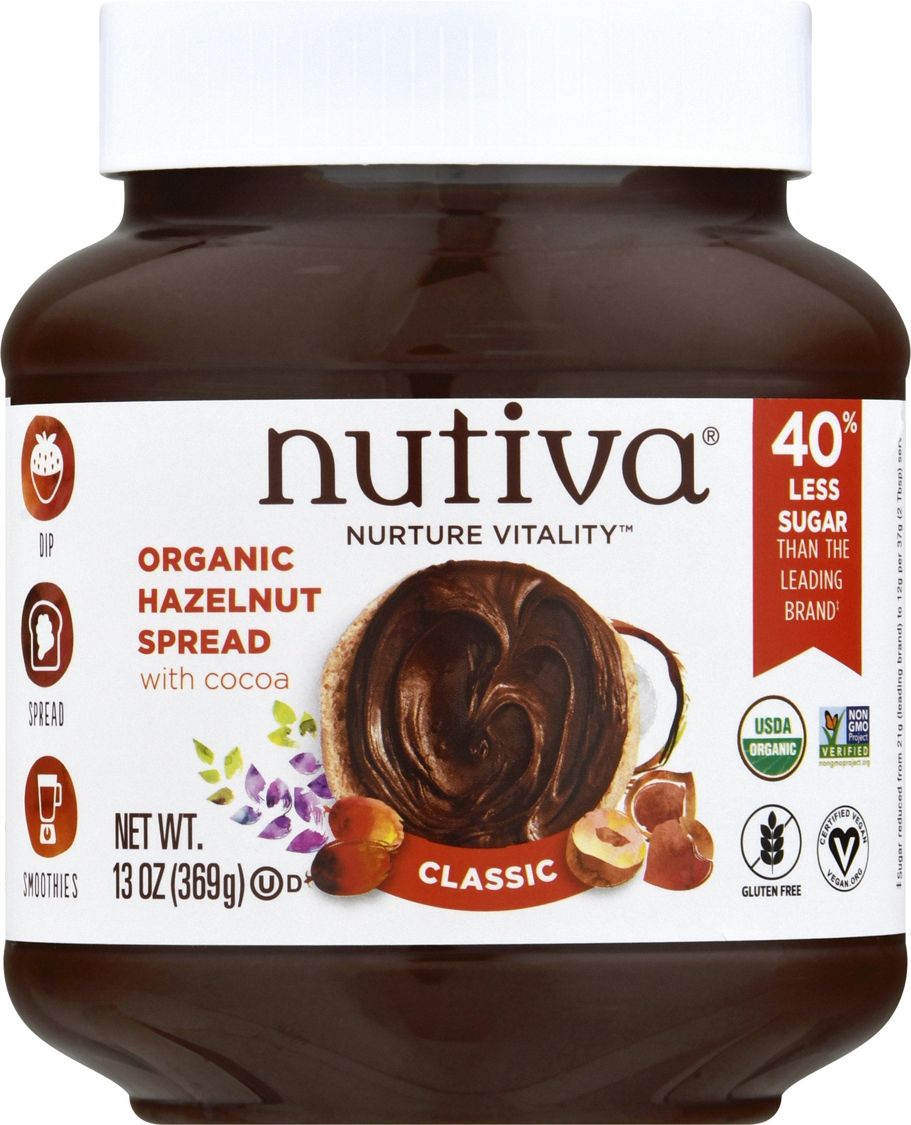 Nutiva Spread Hazelnut 13 Oz Pack of 6