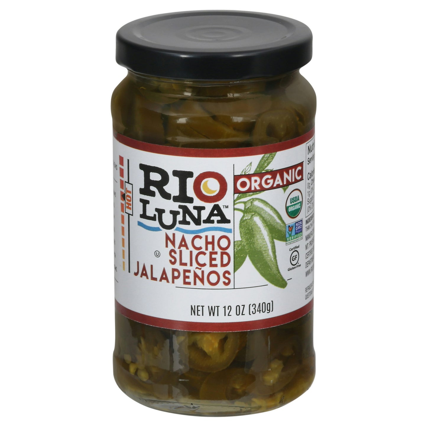 Rio Luna Peppers Jalapeno Organic Sliced Nacho 12 oz (Pack of 12)