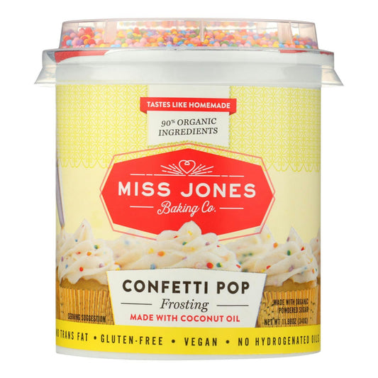 Miss Jones Baking Co Organic Frosting Confetti Pop 11.98 Oz Pack of 6