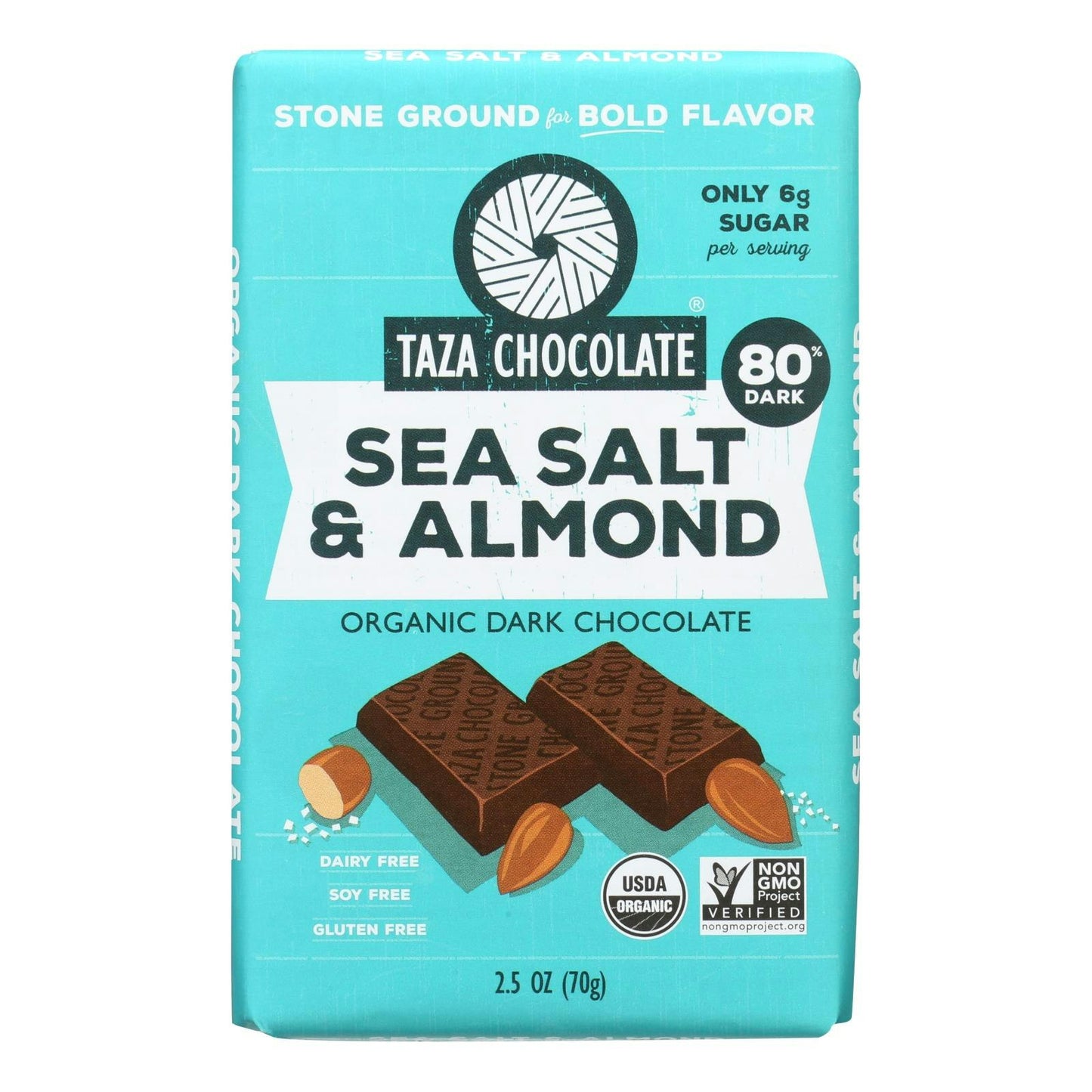 Taza Chocolate Chocolate Amaze Almond Salt Organic 2.5 Oz (Pack of 10)