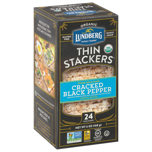 Lundberg Cracked Black Pepper Thin Organic 6 oz (Pack of 6)