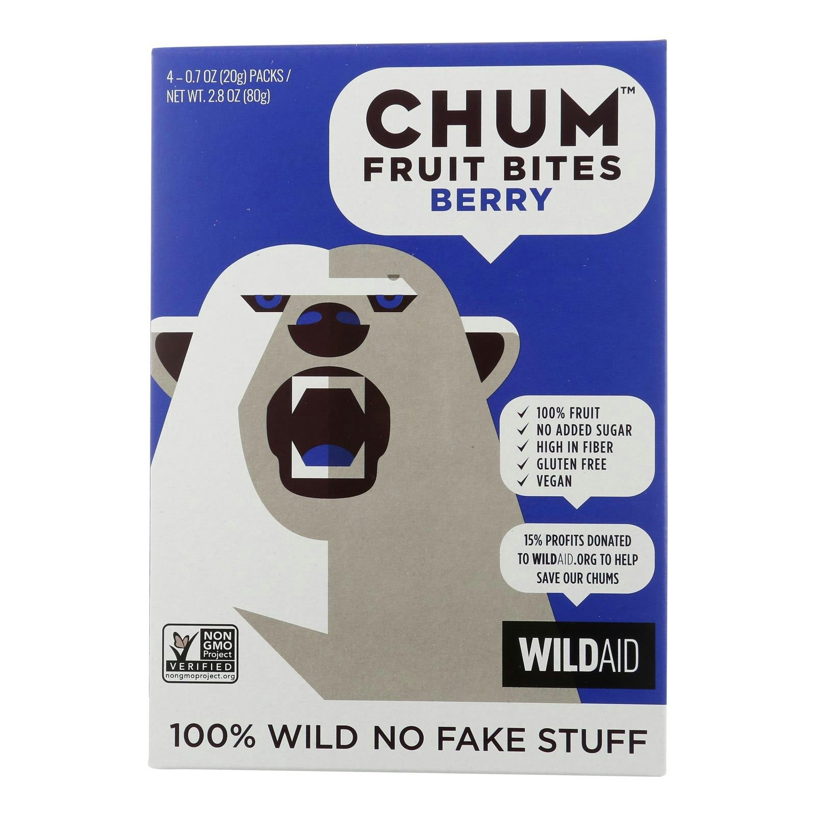 Chum Fruit Bites - Fruit Bites Berry 4 Count 2.8 oz (Pack of 6)