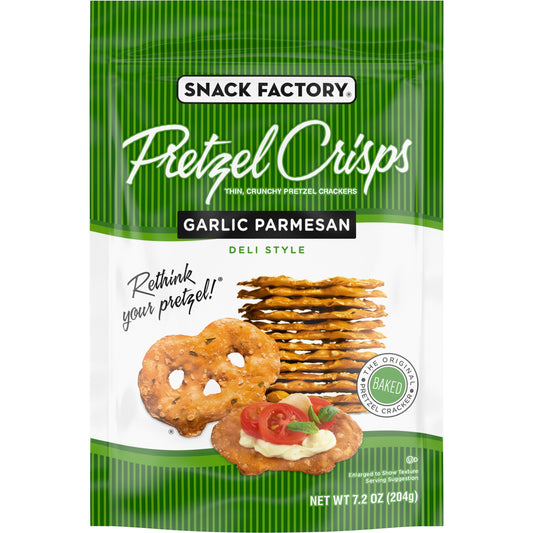 Snack Factory Pretzel Crisp Garlic 7.2 oz (Pack of 12)