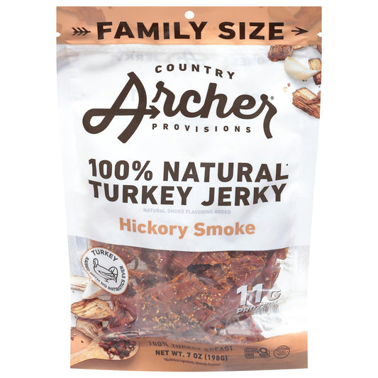 Country Archer Jerky Turkey Hickory Smkd 7 Oz Pack of 8