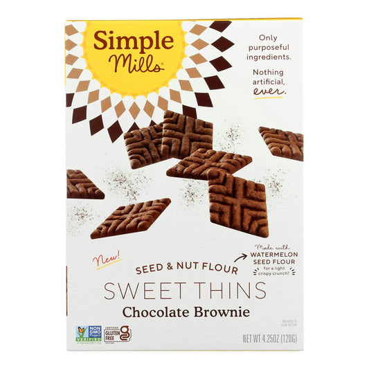 Simple Mills - Sweet Thins Chocolate Brownie 4.25 oz (Pack of 6)