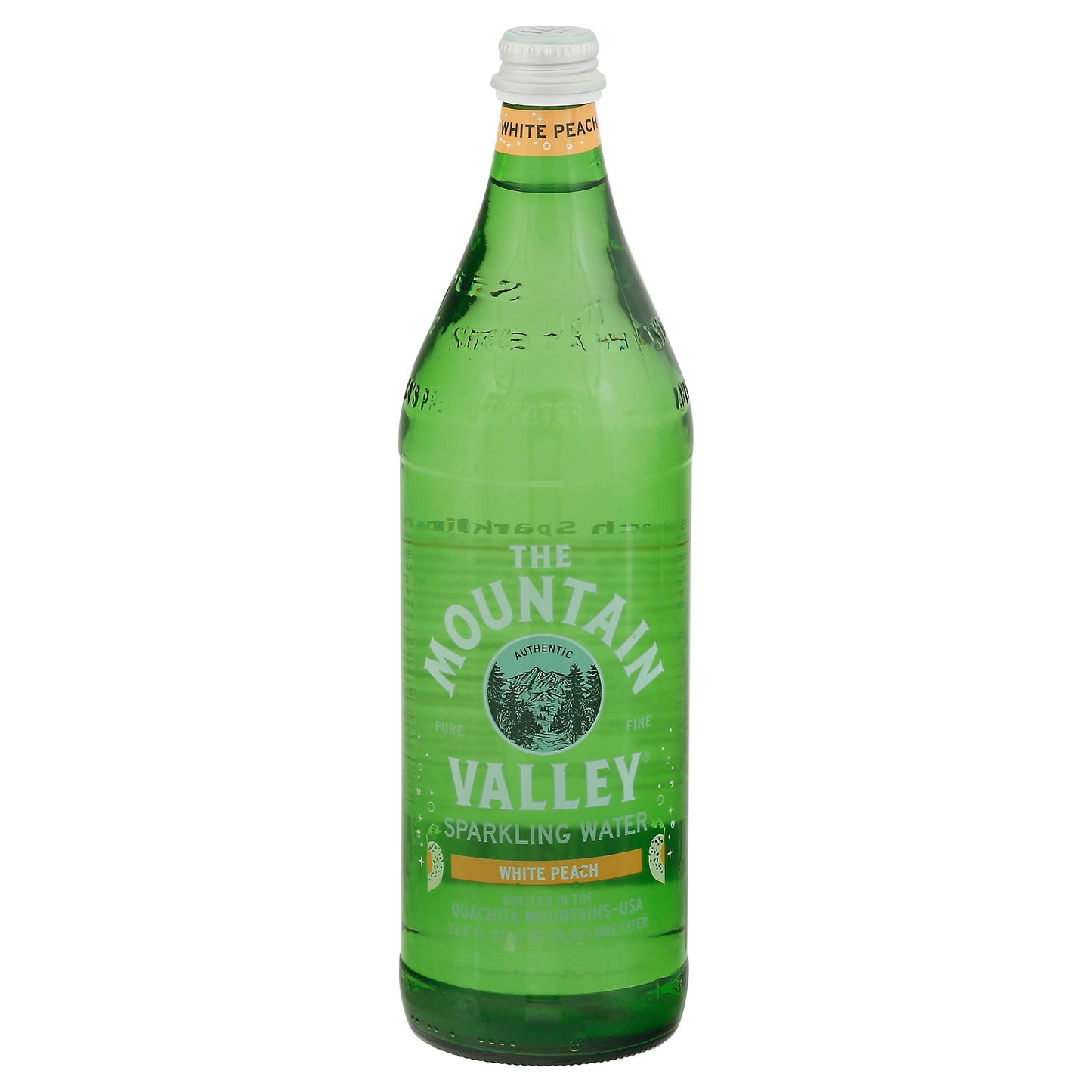 Mountain Valley Water Sparkling White Peach 33.8 FO (Pack of 12)