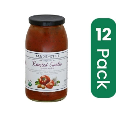 Made With Sauce Pasta Roasted Garlic Organic 24 oz (Pack of 12)