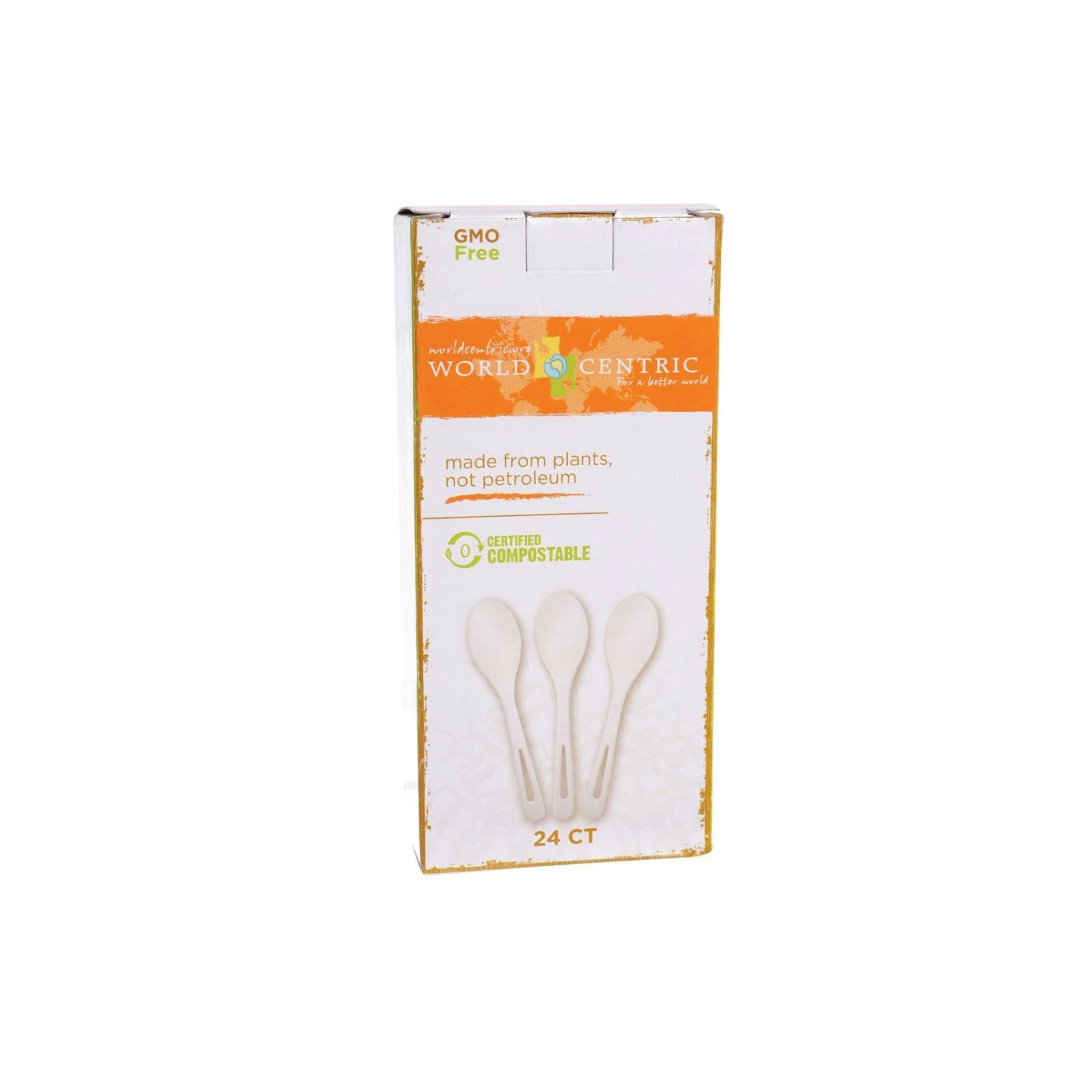 World Centric Cornstarch Compostable Spoon 24 Count (Pack of 12)