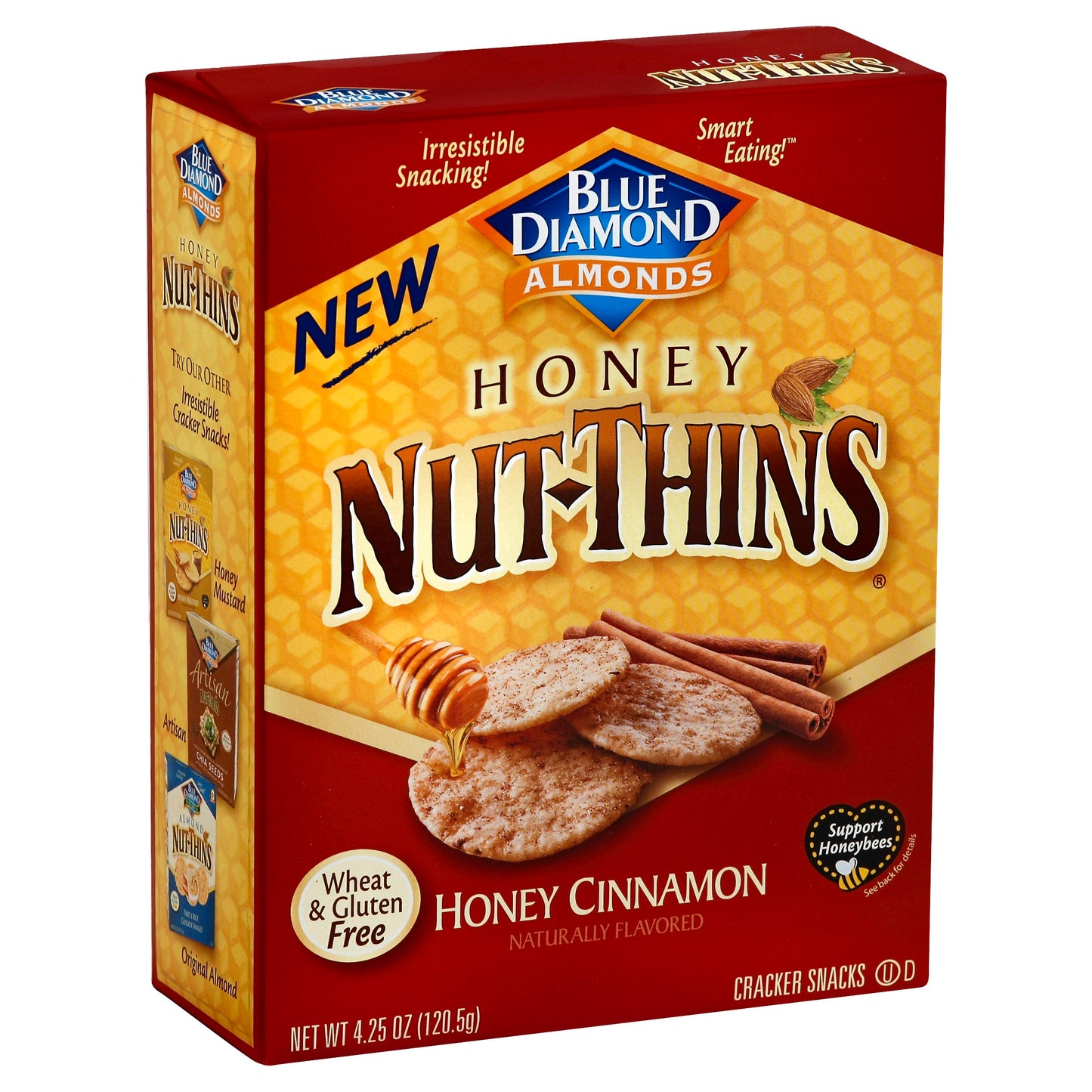 Blue Diamond Cracker Nut Thin Honey Cinnamon 4.25 oz (Pack of 12)