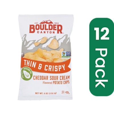 Boulder Canyon - Chip Cheddar Sr Cream Avocado Oil 6 oz (Pack of 12)