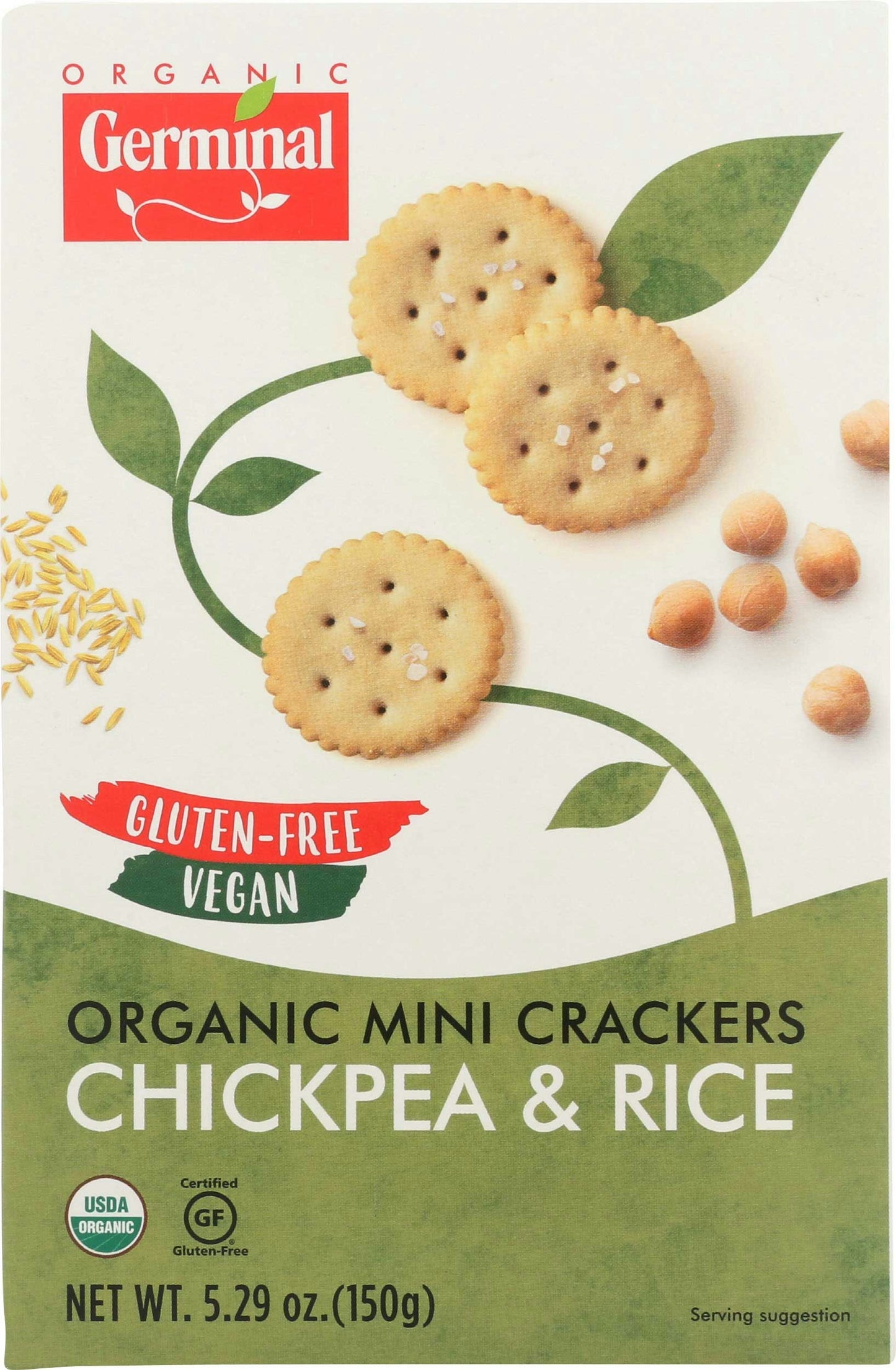 Germinal Organic Mini Chickpea and Rice Crackers - 5.29 Ounce (Pack of 6)