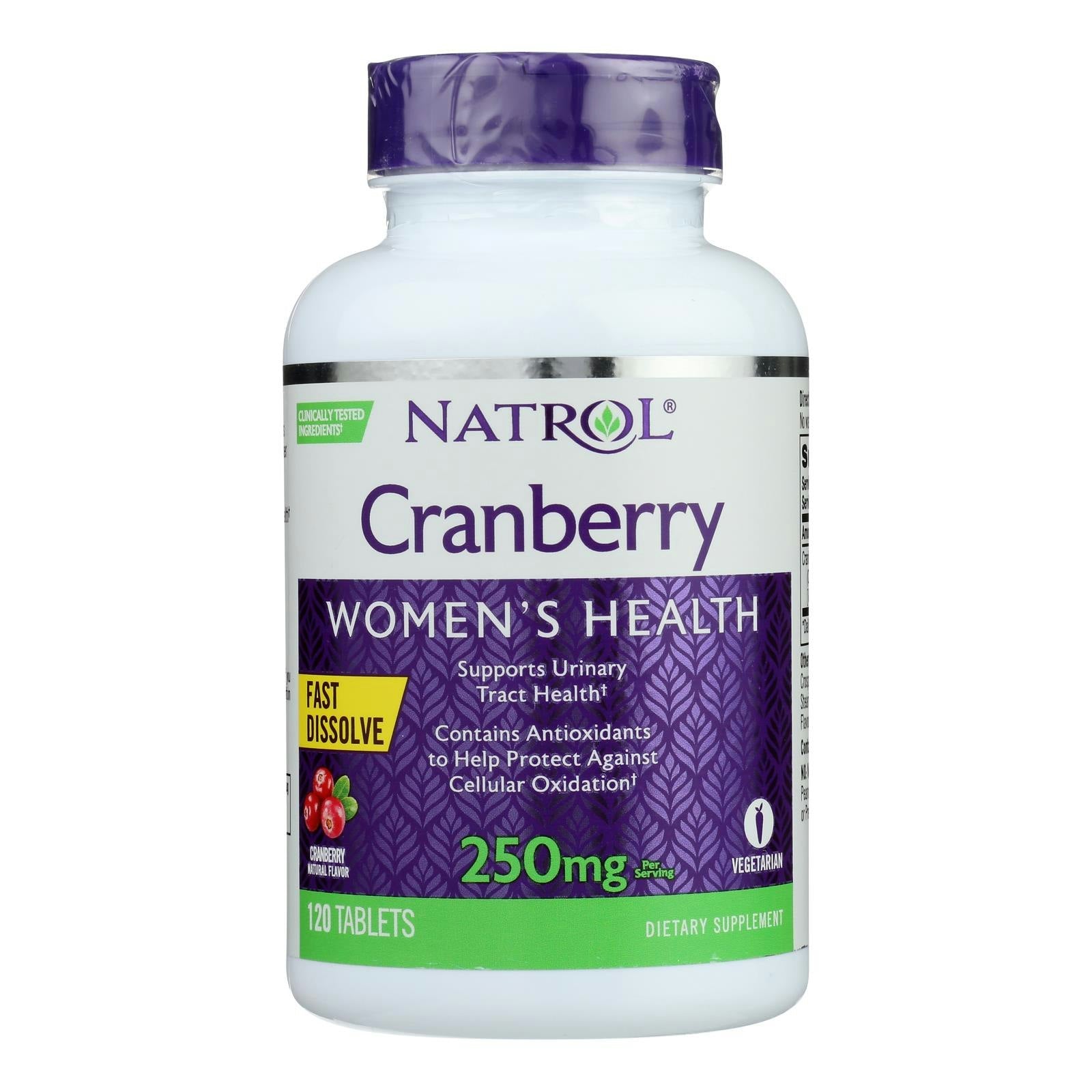 Natrol Cranberry Fast Dissolve - 250 mg - 120 Tablets (Pack of 3)