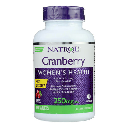 Natrol Cranberry Fast Dissolve - 250 mg - 120 Tablets (Pack of 3)