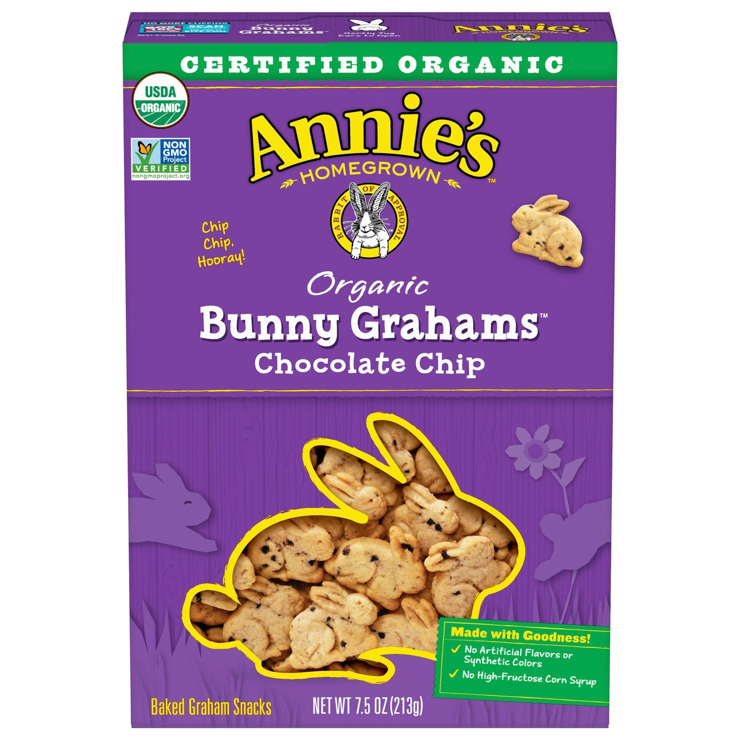 Annies Homegrown Cookie Bunny Graham Chocolate Chip 7.5 Oz Pack of 3