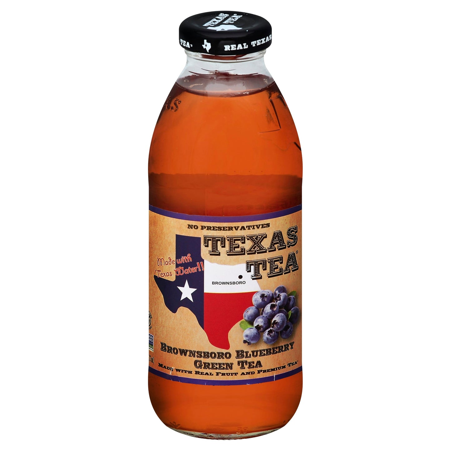 Texas Tea Tea Green Blueberry 16 Fo Pack of 12