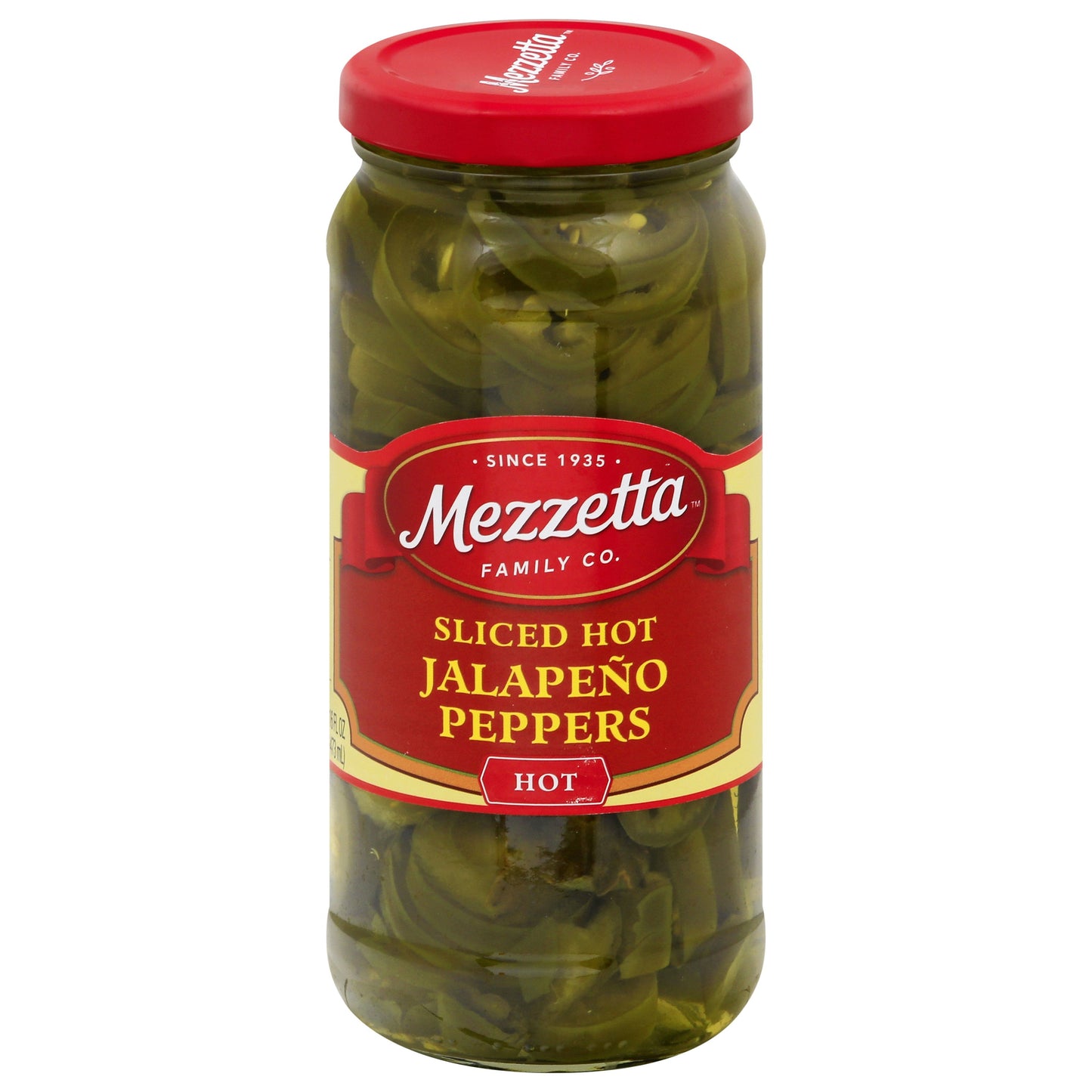 Mezzetta Pepper Jalapeno Hot Sliced 16 oz (Pack of 6)