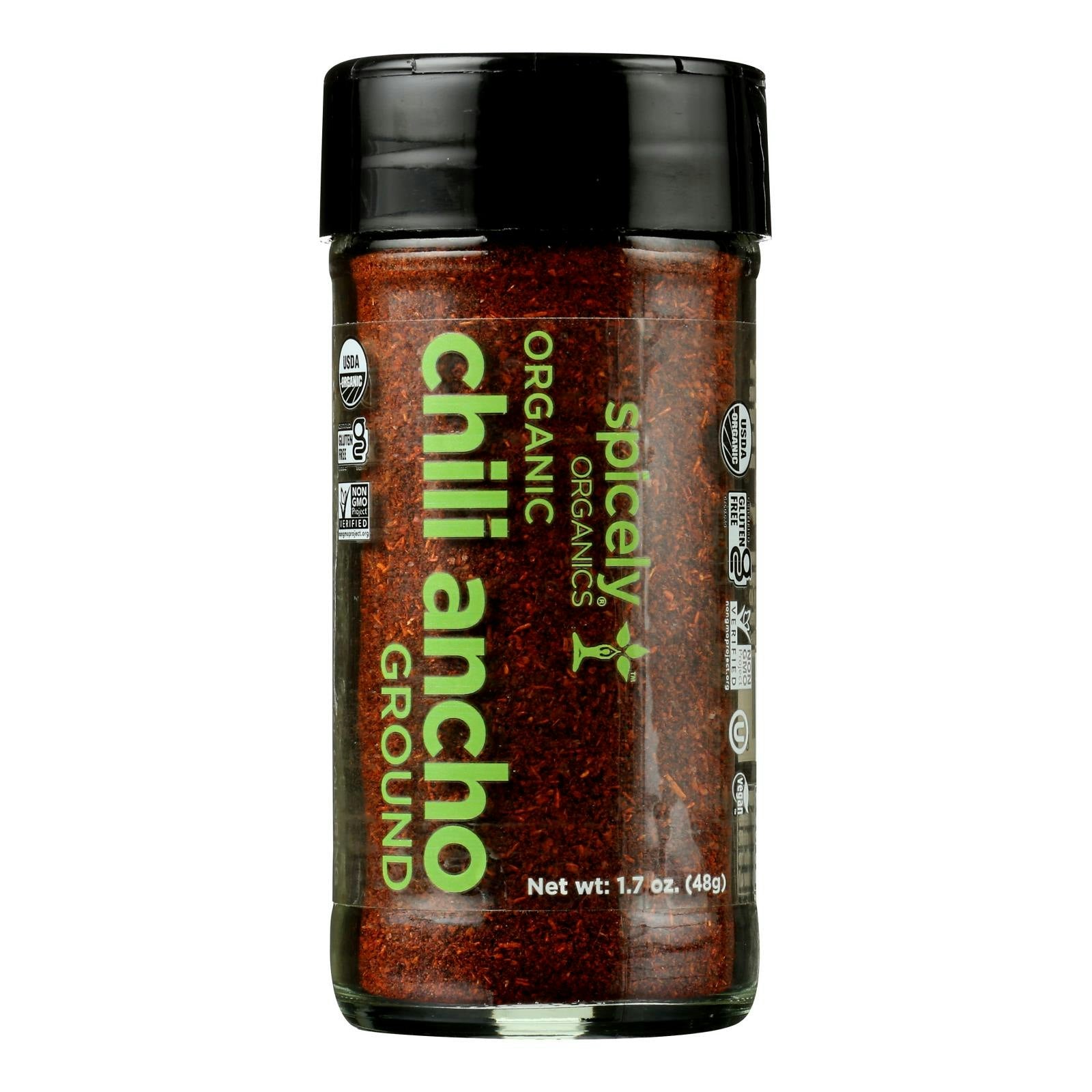 Spicely Organics - Organic  Chili Ancho Ground 1.7 oz (Pack of 3)