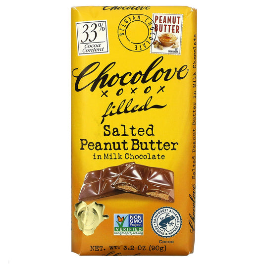 Chocolove - Bar Salt Peanut Butter Filled Milk Chocolate 3.2 oz (Pack of 10)