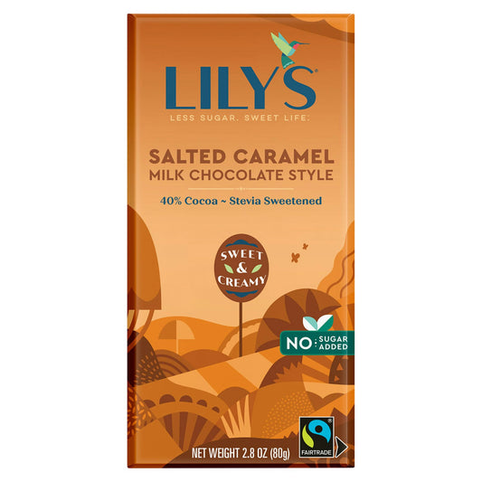 Lilys Sweets Bar Caramel Salted Milk Stevia 2.8 oz (Pack of 12)