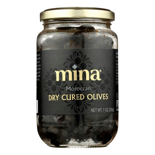 Mina Dry Cured Black Olives - 7oz (Pack of 6)