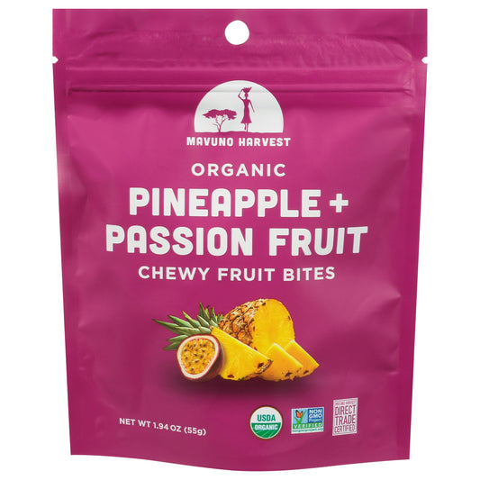 Mavuno Harvest Bite Fruit Pnaple Passion Fruit 1.94 Oz Pack of 8