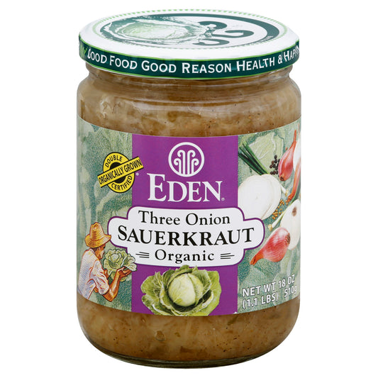 Eden Foods Sauerkraut 3 Onion Organic 18 Oz Pack of 12