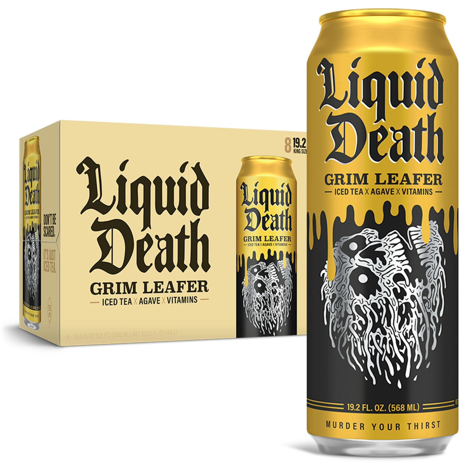 Liquid Death Tea Iced Grim Leafer 153.6 Fo Pack of 3