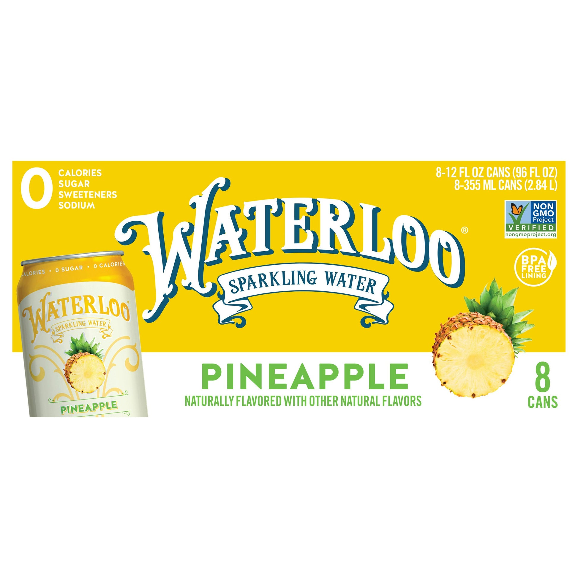 Waterloo Sparkling Water Pineapple 96 FO (Pack of 3)