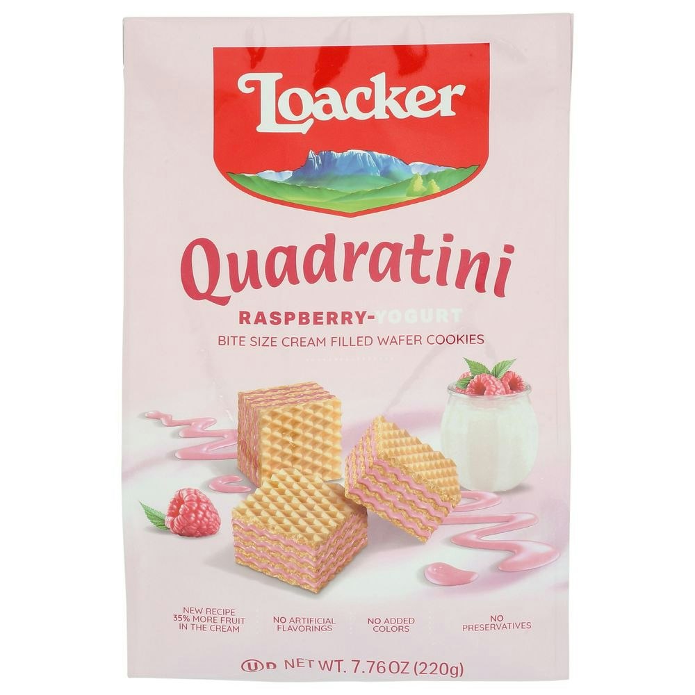 Loacker Quadratini Raspberry Yogurt 7.76 Oz Pack of 6