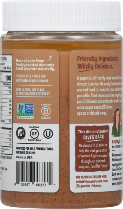 Wild Friends Almond Butter Creamy 16 Oz Pack of 6