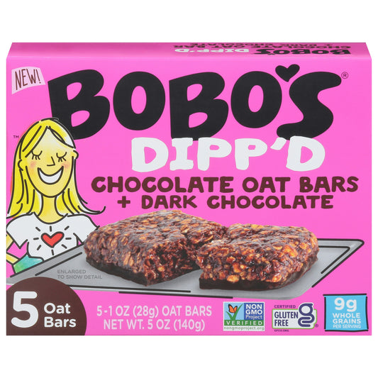 Bobos Oat Bars Bar Dipped Dark Chocolate 5 Oz Pack of 6