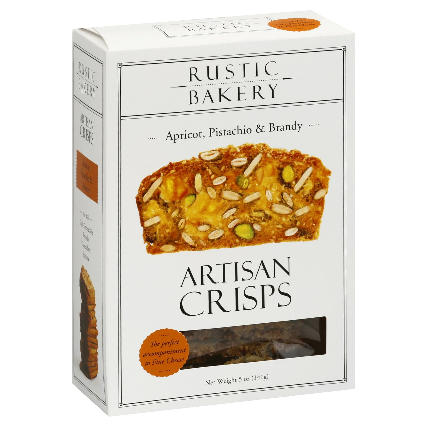 Rustic Bakery Apricot Pistachio Brandy Artisan Crisps - 5 Oz (Pack of 12)