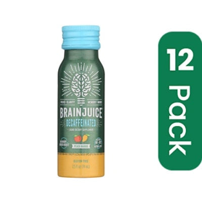 Brain Juice - Brain Juce Decaf Peach Mango - 2.5 fl. oz (Pack of 12)