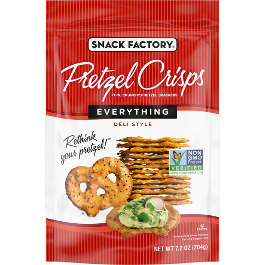 Snack Factory Pretzel Crisp Everything 7.2 oz (Pack of 12)