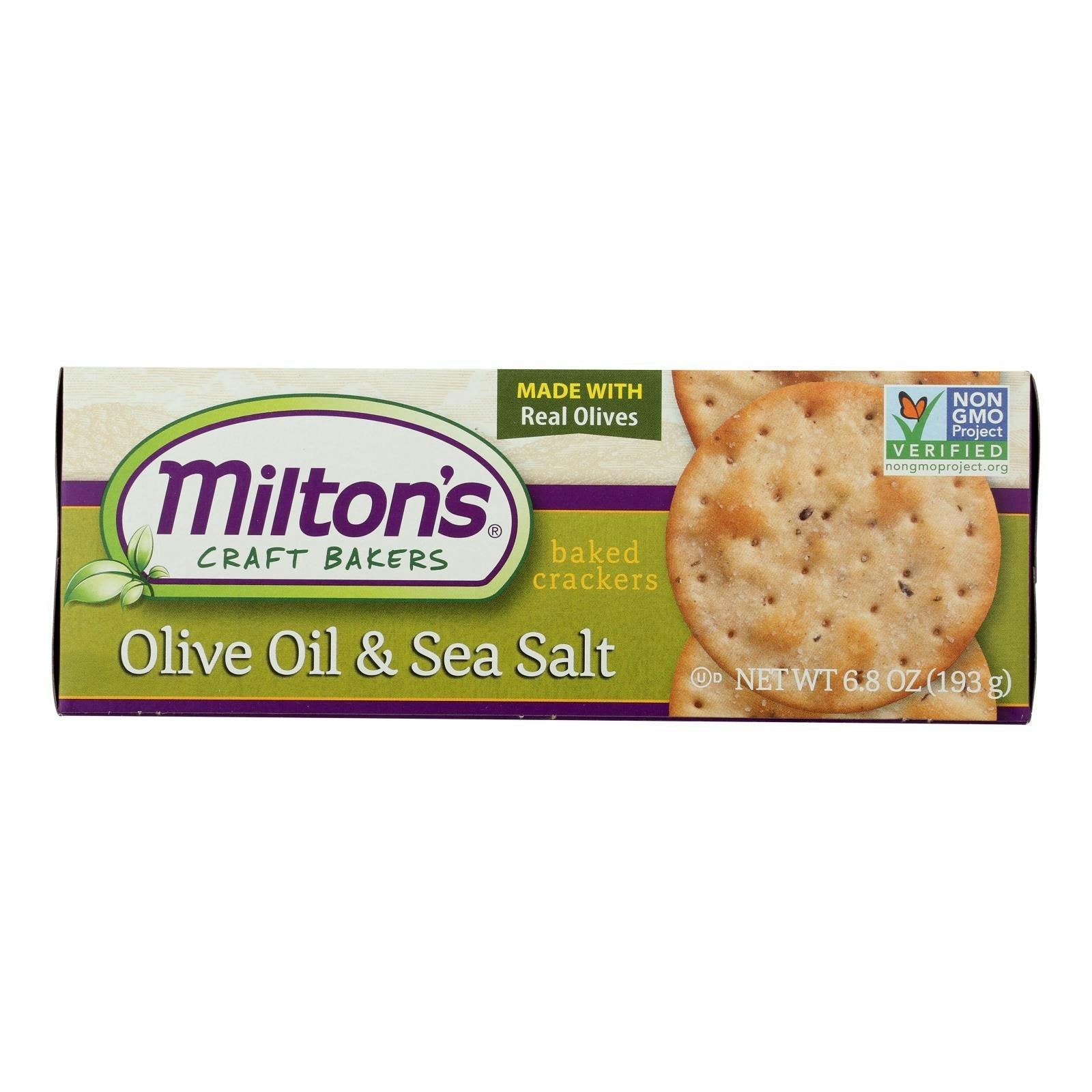 Miltons - Cracker Olive Oil & Sea Salt 6.8 oz (Pack of 8)