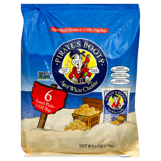 Pirate Brands Aged White Cheddar Non GMO 6Pack (Pack of 12)