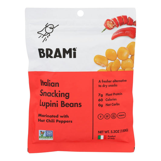 Brami Lupini Snack - Hot Pepper Gluten Free 5.3 oz (Pack of 8)