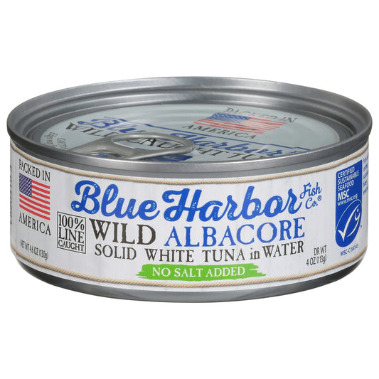 Blue Harbor Wild Albacore Solid White Tuna No Salt 4.6 Oz Pack of 12