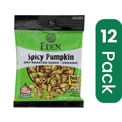 Eden Foods Organic Pumpkin Seeds - Dry Roasted - Spicy - 1 oz (Pack of 12)