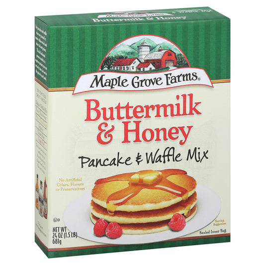 Maple Grove Mix Pancake Buttermilk Honey 24 oz (Pack of 6)