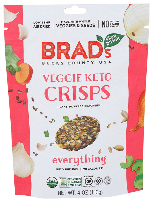 Brads Plant Based Crisp Veggie Everything 4 Oz Pack of 6