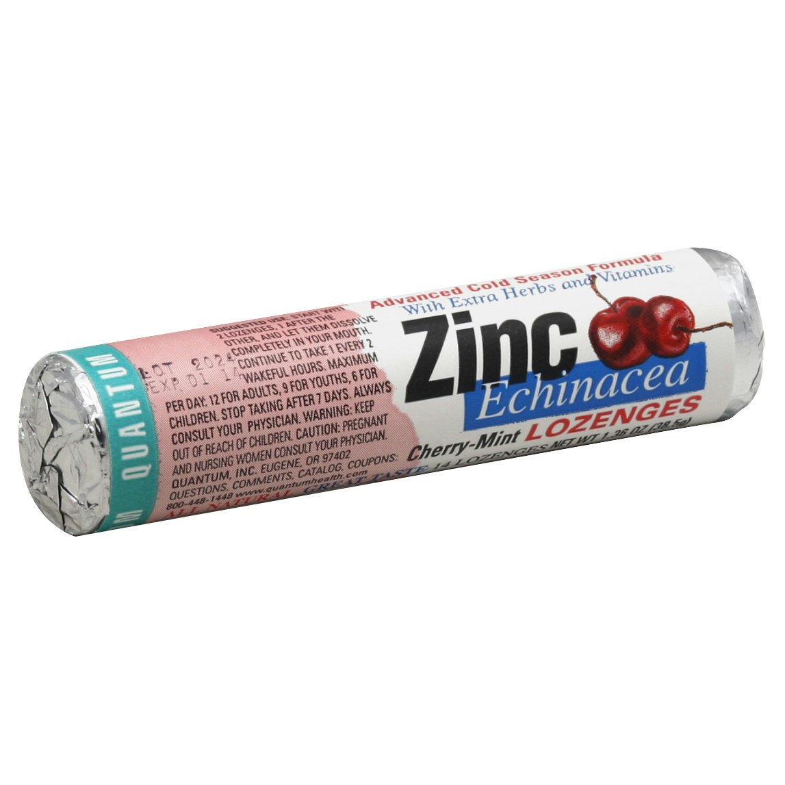 Quantum Lozenge Zinc Echin Cherry 14 Pieces (Pack of 12)