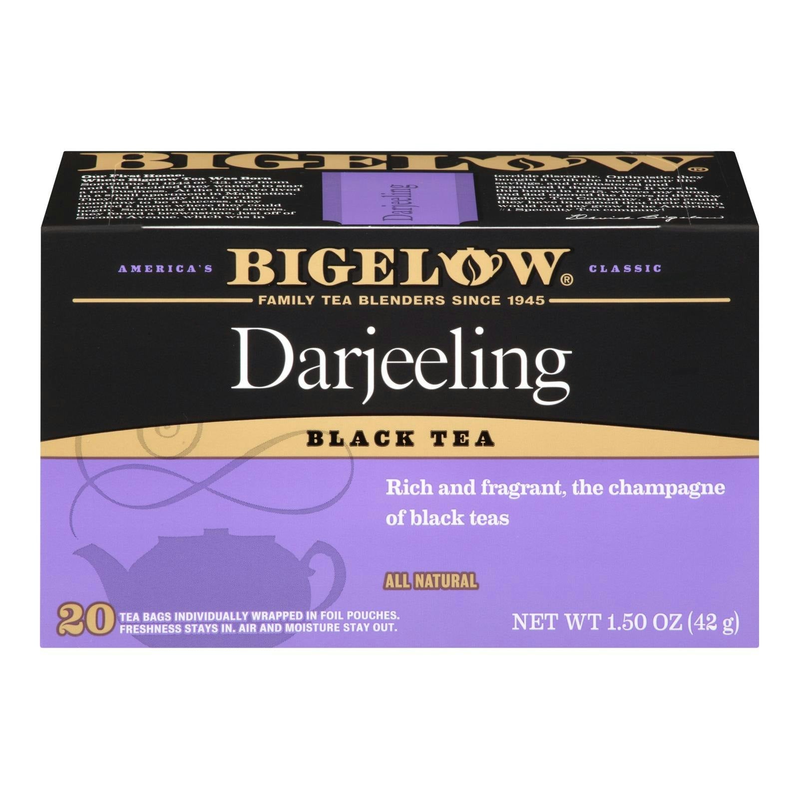 Bigelow Darjeeling Black - 20 per Pack (6 Packs Total)