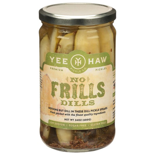 Yee Haw Pickle Company Pickle No Frills Dill 24 oz (Pack of 6)