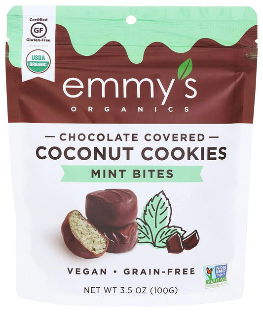 Emmy's Organics - Bites Chocolate Covered Mint - 3.5 oz (Pack of 6)