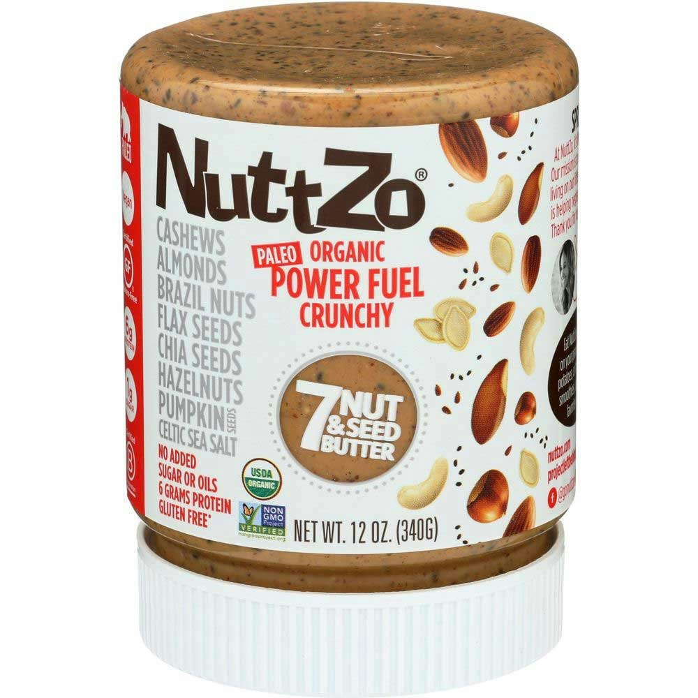 Nuttzo Organic Crunchy Power Fuel 7 Nut and Seed Butter 12 Oz Pack of 6