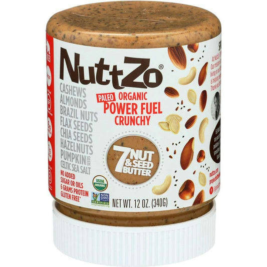 Nuttzo Organic Crunchy Power Fuel 7 Nut and Seed Butter 12 Oz Pack of 6